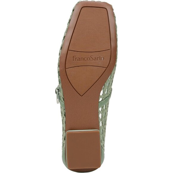 Franco Sarto Womens Aloe Green Woven Fabric Tinsley Mary Jane Ballet Flats - Picture 4 of 9